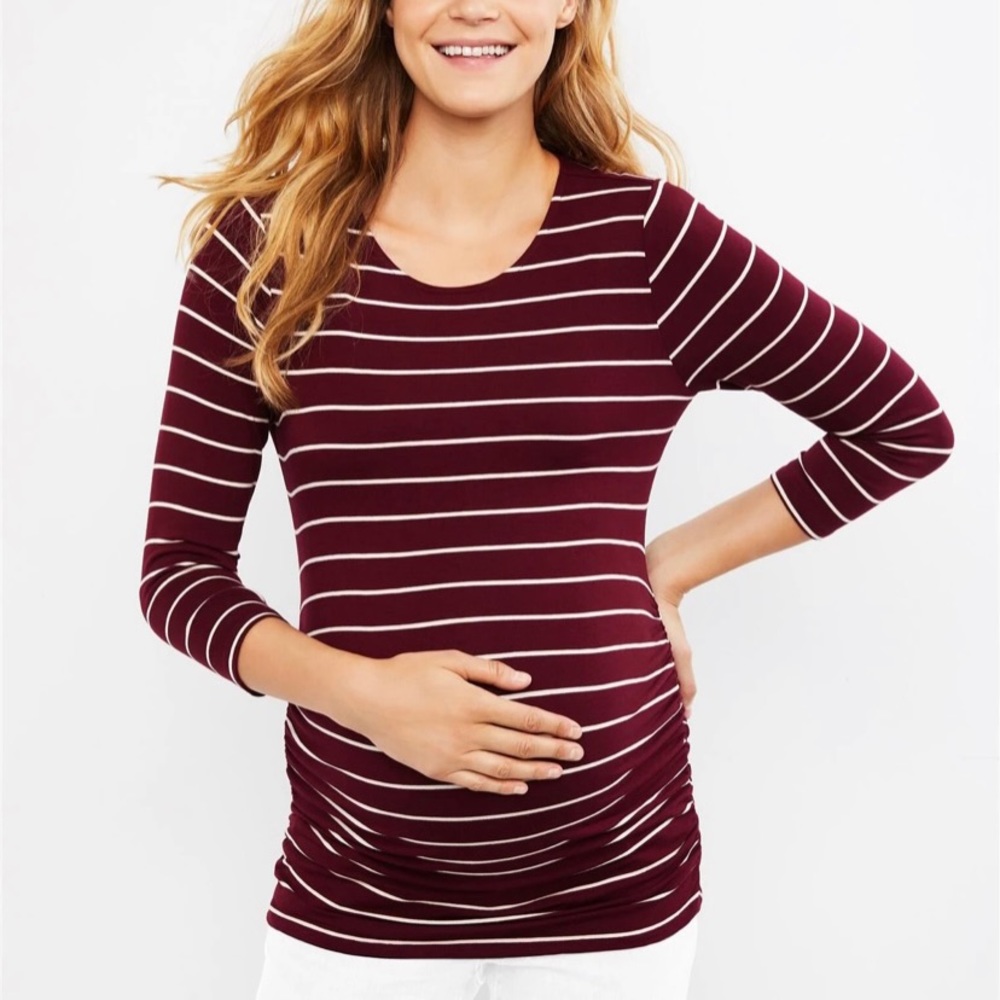 3/4 button back maternity shirt